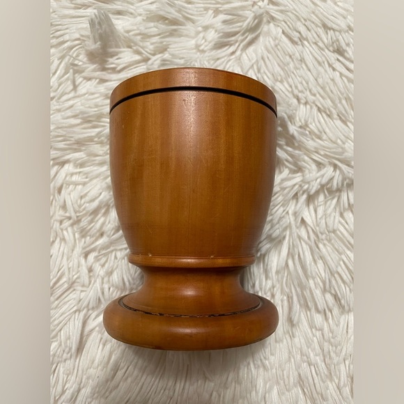 Wooden Mortar painted no pestle tool included Folk art Native Primitive - Picture 2 of 5